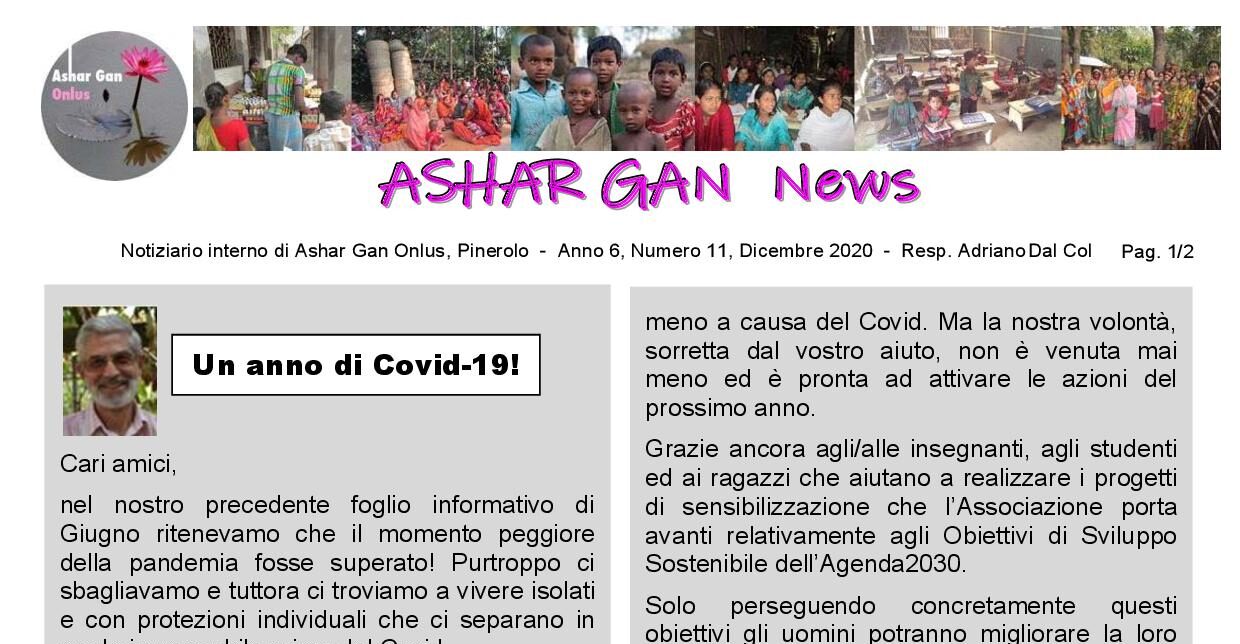 Ashar Gan News – Anno 6, Numero 11, Dicembre 2020